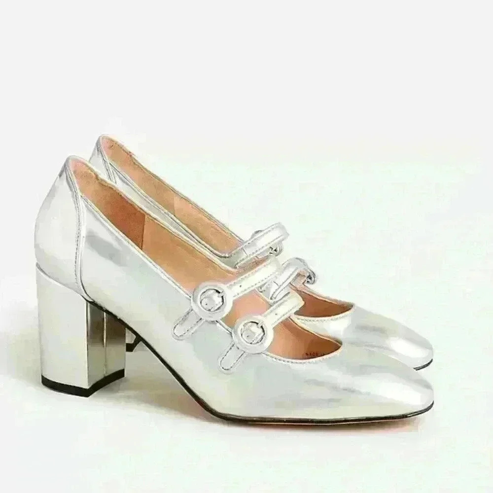 J. Crew Balletcore classic heels in Italian spazzolato leather size 5